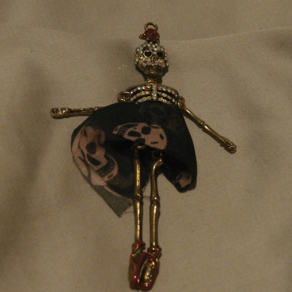 RARE Betsey Johnson skeleton Ballerina pendant